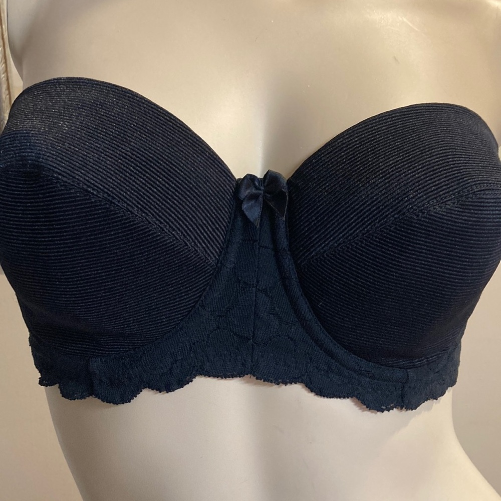Walcoal Strapless Black Lace-Trim Bandeau Bra